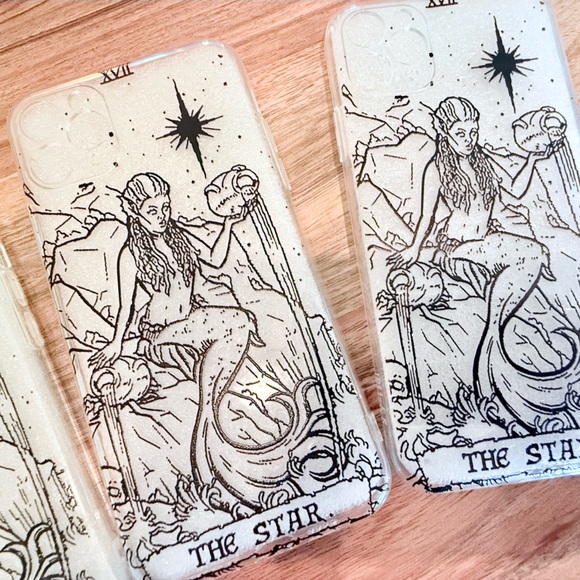 Set of 4 Tarot Mermaid “The Star” Clear Phone Cases - Picture 2 of 4